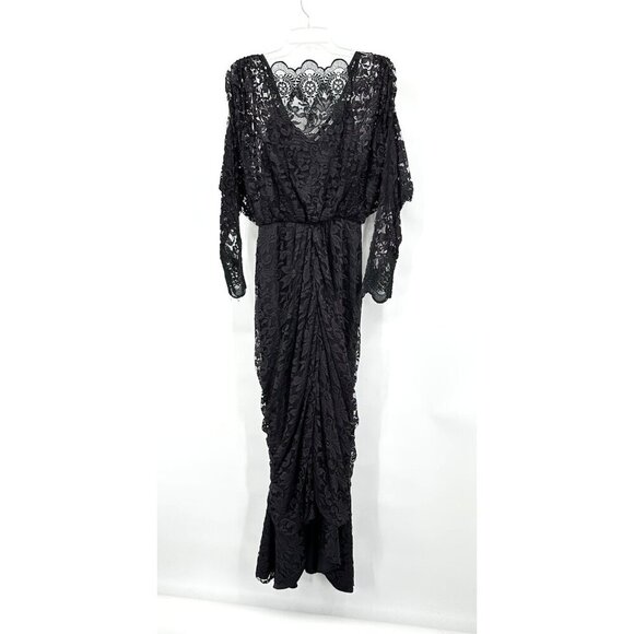 vintage 70s WITCHCORE DRESS lace witchicore goth emo whimsigoth boho black M - Picture 1 of 13